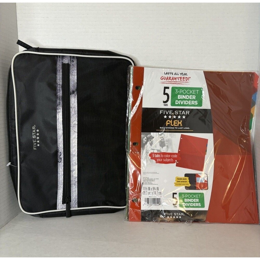 Mead Five Star Tech Sleeve Chromebook & Laptop Storage 11" Zip Close Black Grey